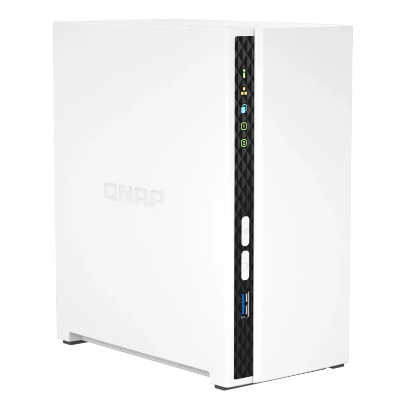 QNAP TS-233 NAS/glabāšanas serveris Tornis ARM Cortex-A55 2 GB 0 TB QNAP QTS Balts