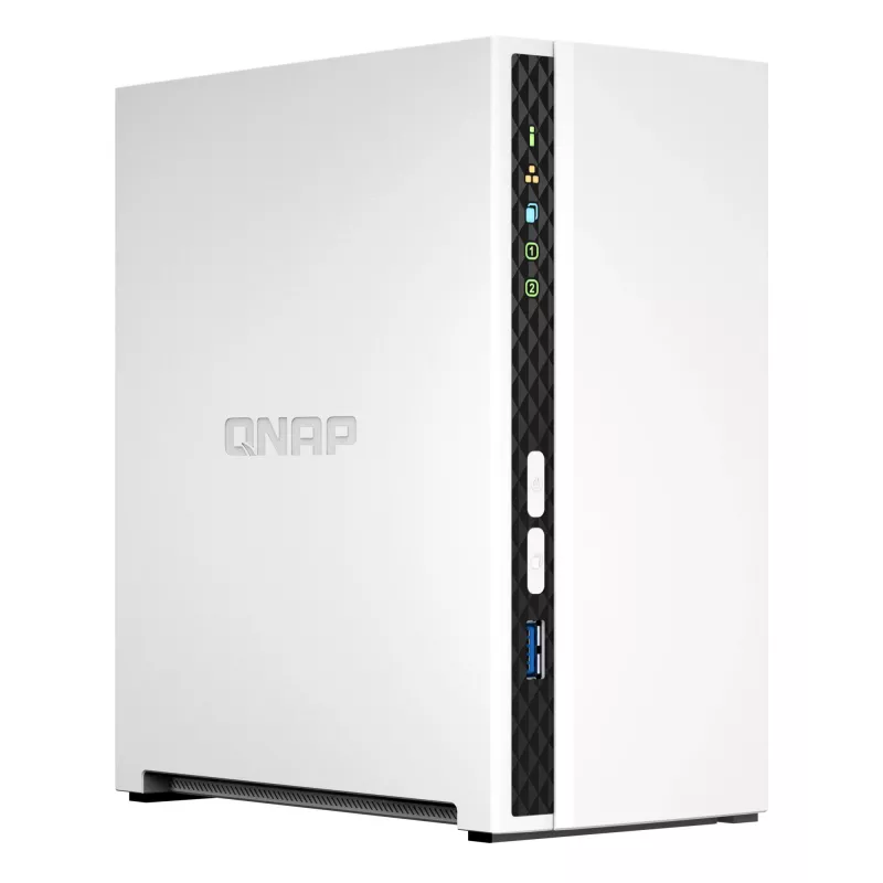 QNAP TS-233 NAS/glabāšanas serveris Tornis ARM Cortex-A55 2 GB 0 TB QNAP QTS Balts