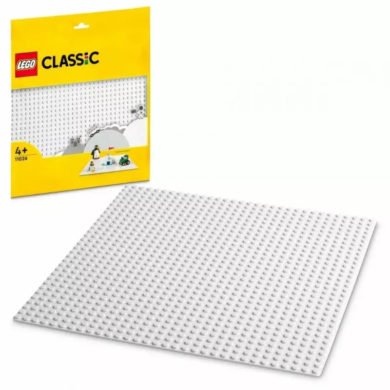 LEGO celtniecības plāksne 11026 — pamatplāksne 32x32 tapas, balta