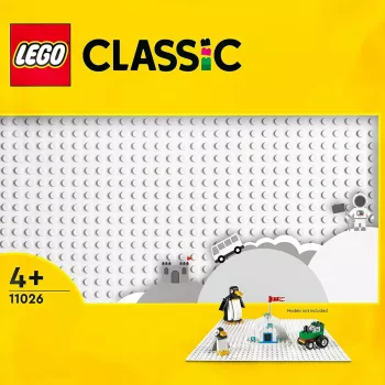 LEGO celtniecības plāksne 11026 — pamatplāksne 32x32 tapas, balta