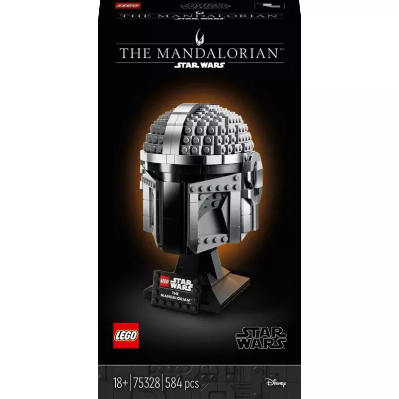 Konstrukciju rotaļlieta LEGO Mandalorietis ķivere 75328 — Zvaigžņu karu displeja modelis, kolekcionējams būvkomplekts, 584 gab., vecumam 18+