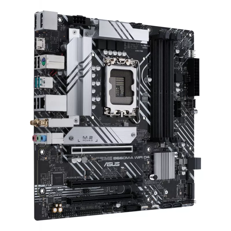 Mātesplate ASUS PRIME B660M-A WIFI D4 — Intel B660, LGA 1700, micro ATX, DDR4, 4 DIMM, Wi‑Fi 6, 2x M.2