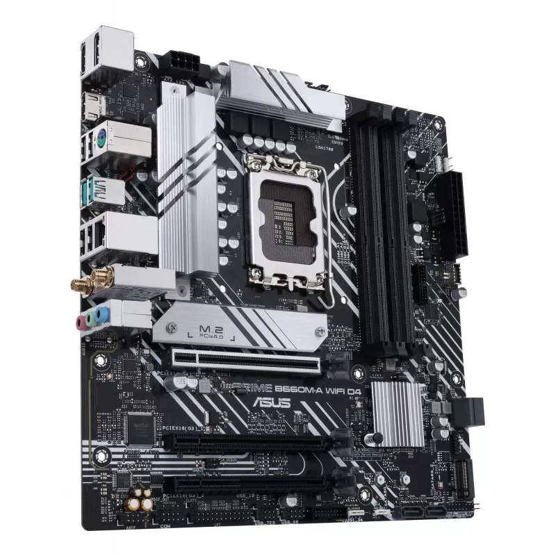 Mātesplate ASUS PRIME B660M-A WIFI D4 — Intel B660, LGA 1700, micro ATX, DDR4, 4 DIMM, Wi‑Fi 6, 2x M.2