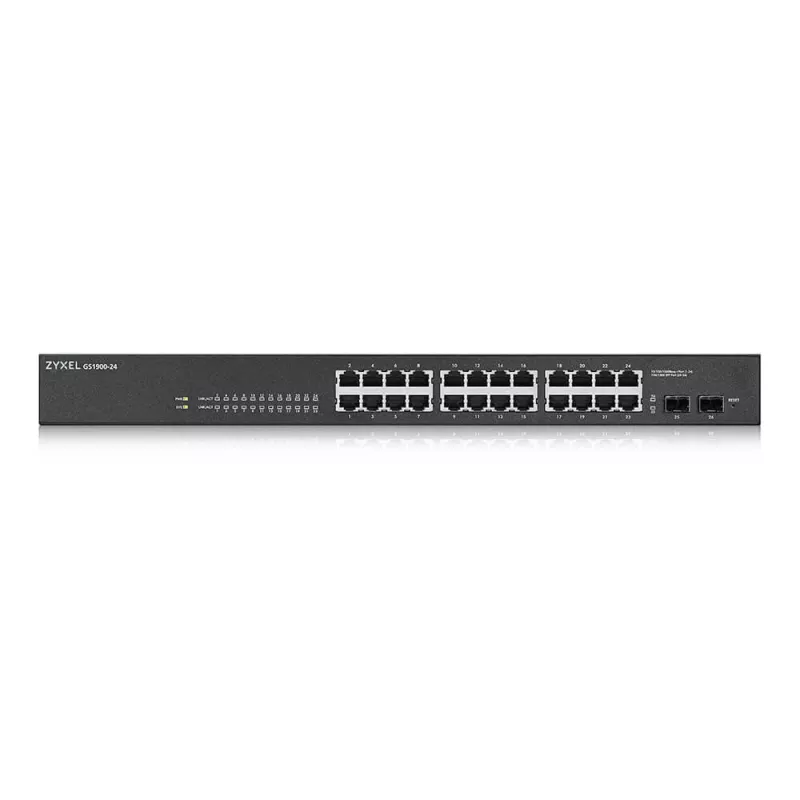 Zyxel GS-1900-24 v2 pārvaldīts L2 Gigabit Ethernet (10/100/1000) 1U Melns