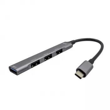 i-tec Metal USB-C HUB 1x USB 3.0 + 3x USB 2.0, USB 3.2 Gen 1 (3.1 Gen 1) Type-C, USB 2.0, USB 3.2 Gen 1 (3.1 Gen 1) Type-A, metālisks, metāls, 0,19 m, Android