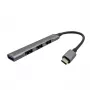i-tec Metal USB-C HUB 1x USB 3.0 + 3x USB 2.0, USB 3.2 Gen 1 (3.1 Gen 1) Type-C, USB 2.0, USB 3.2 Gen 1 (3.1 Gen 1) Type-A, metālisks, metāls, 0,19 m, Android