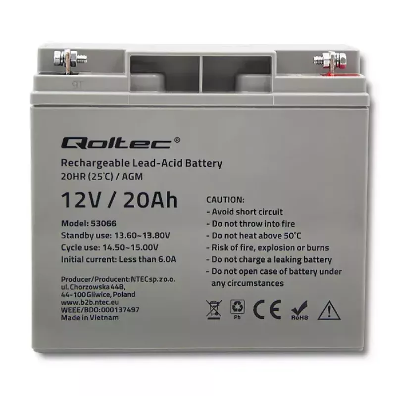 Qoltec 53066 UPS baterija Sealed Lead Acid 12 V 20 Ah