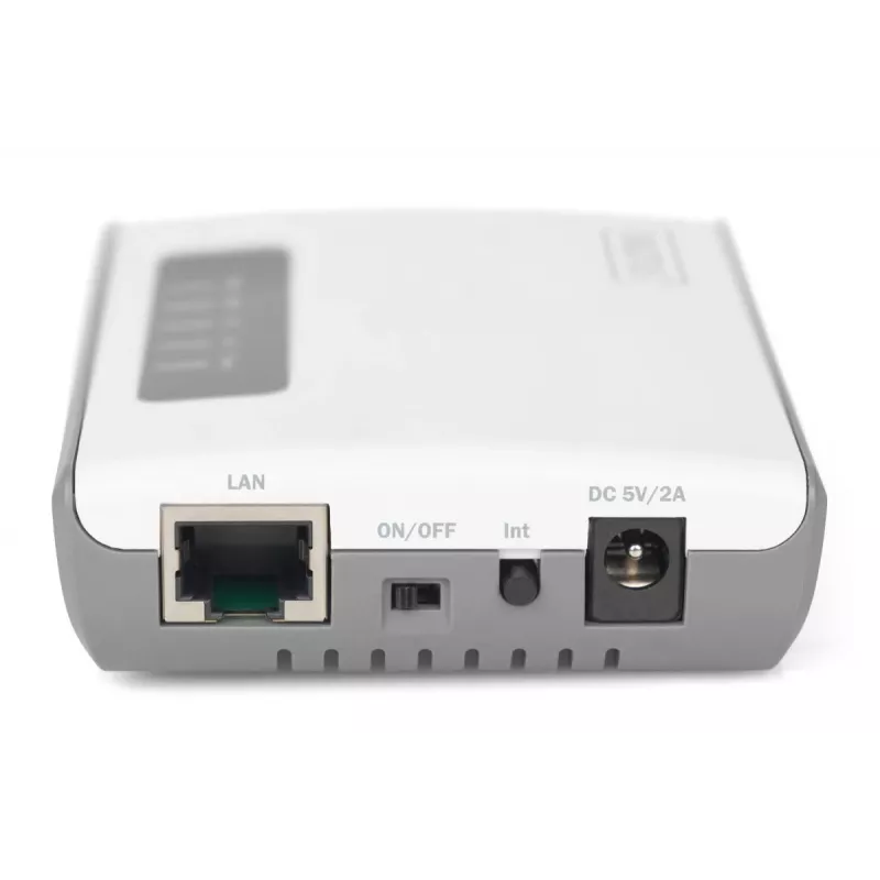 DIGITUS 2 portu USB 2.0 Wi-Fi tīkla serveris NAS USB centrmezgls drukas serveris