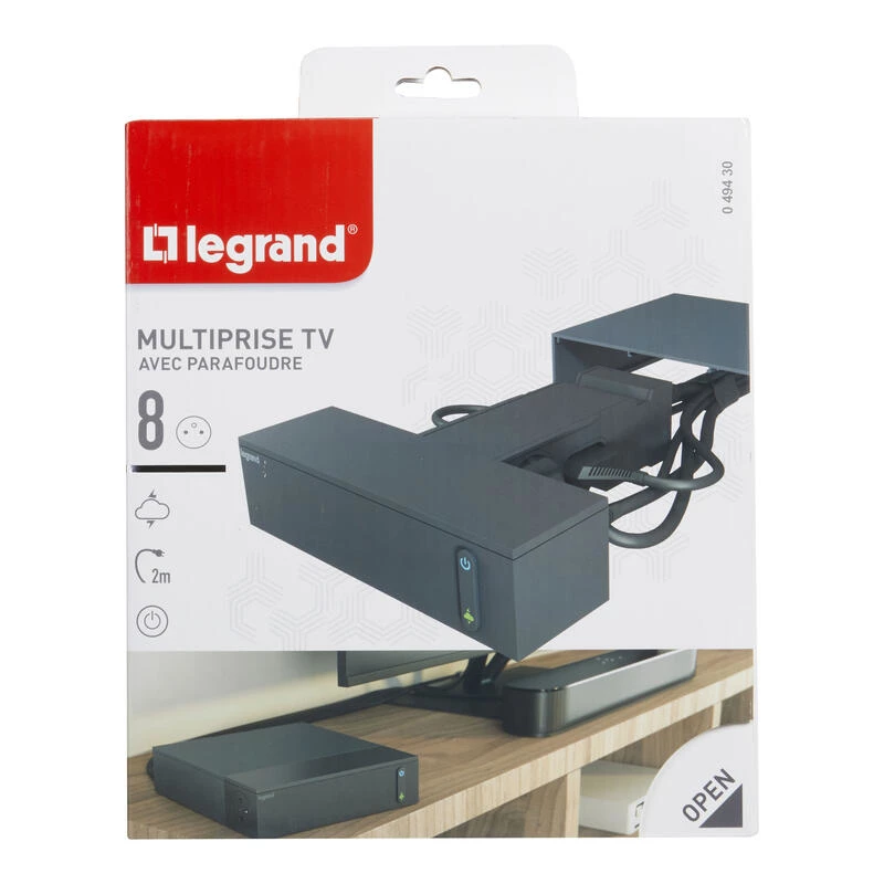 Legrand 049430 power extension 2 m 8 AC outlet(s) iekštelpu Melns