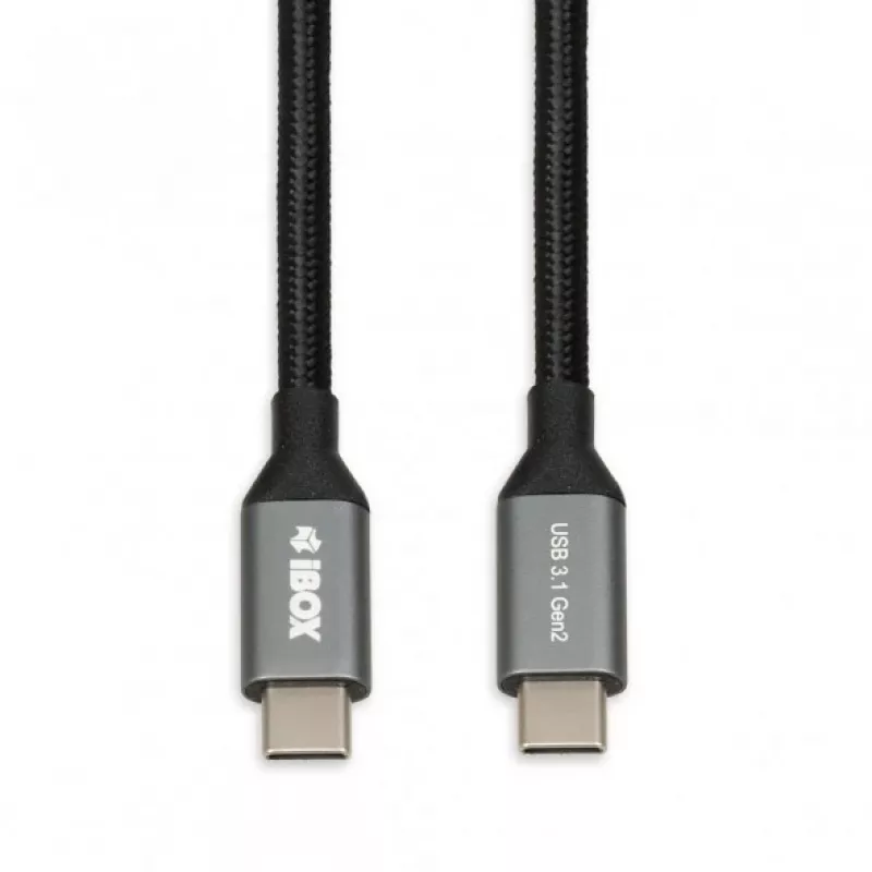 USB-C–USB-C kabelis IBOX IKUMTC31G2 USB 3.2 Gen 2, 1 m, melns