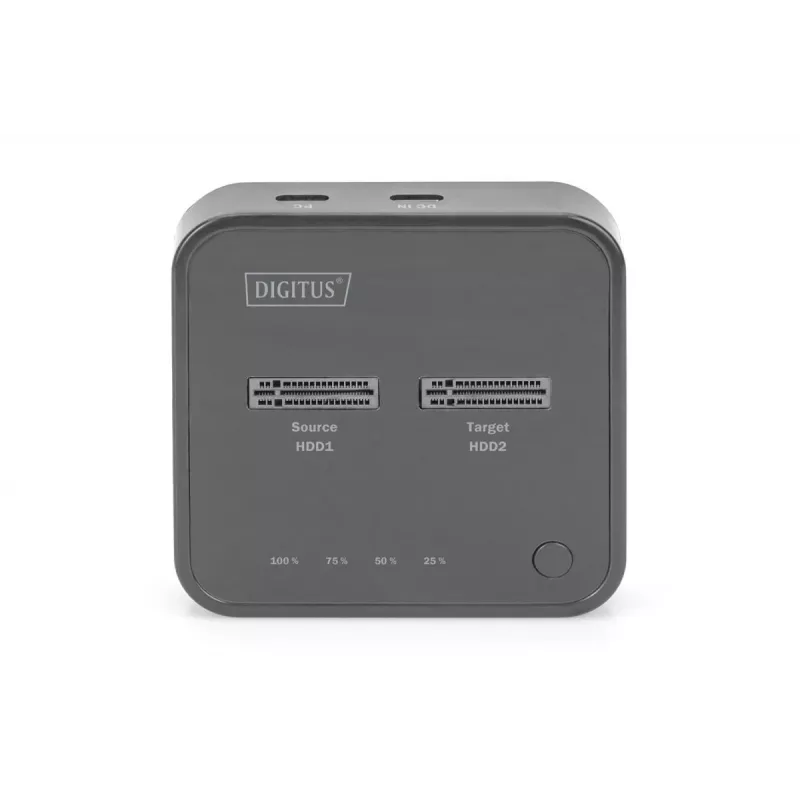 Digitus Dual M.2 NVMe SSD dokstacija ar USB-C un bezsaistes klonēšanas funkciju