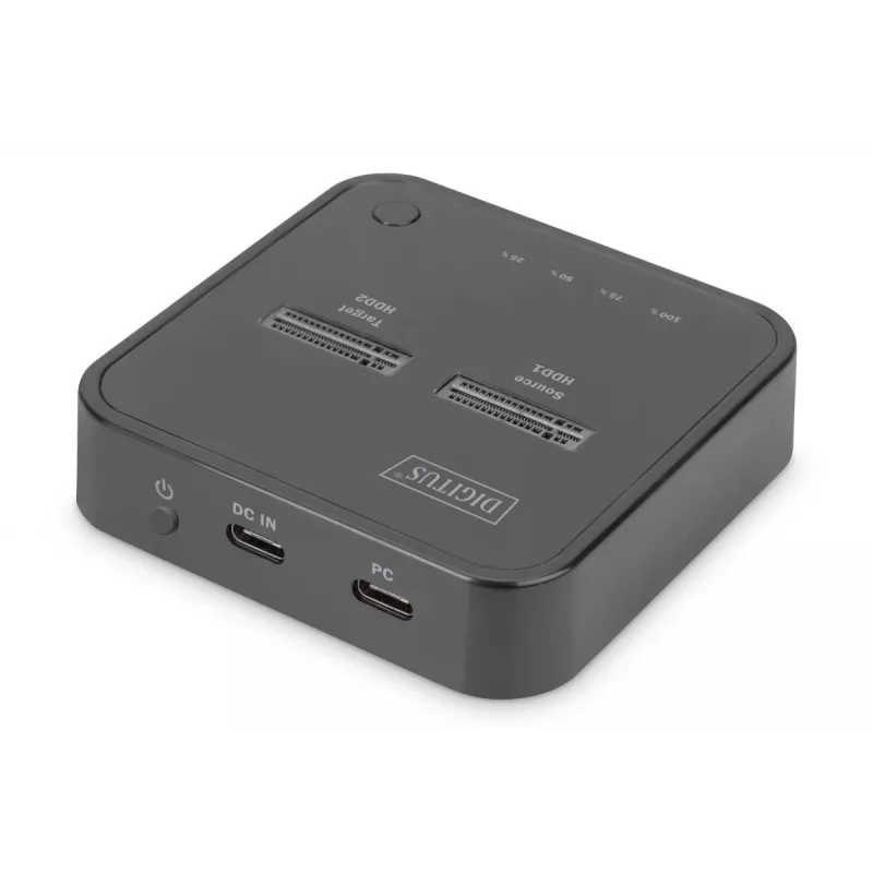 Digitus Dual M.2 NVMe SSD dokstacija ar USB-C un bezsaistes klonēšanas funkciju