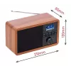 Pārnēsājamais radio Adler AD 1184 ar DAB+/FM/AM digitālo uztvērēju, Bluetooth 5.0, 15W, SD/USB, modinātājpulksteni, melns/koks