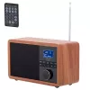 Pārnēsājamais radio Adler AD 1184 ar DAB+/FM/AM digitālo uztvērēju, Bluetooth 5.0, 15W, SD/USB, modinātājpulksteni, melns/koks