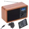 Pārnēsājamais radio Adler AD 1184 ar DAB+/FM/AM digitālo uztvērēju, Bluetooth 5.0, 15W, SD/USB, modinātājpulksteni, melns/koks
