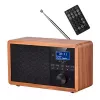 Pārnēsājamais radio Adler AD 1184 ar DAB+/FM/AM digitālo uztvērēju, Bluetooth 5.0, 15W, SD/USB, modinātājpulksteni, melns/koks