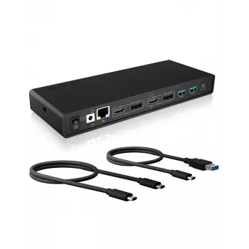 ICY BOX IB-DK2245AC Vadu USB 3.2 Gen 1 (3.1 Gen 1) Type-C Melns