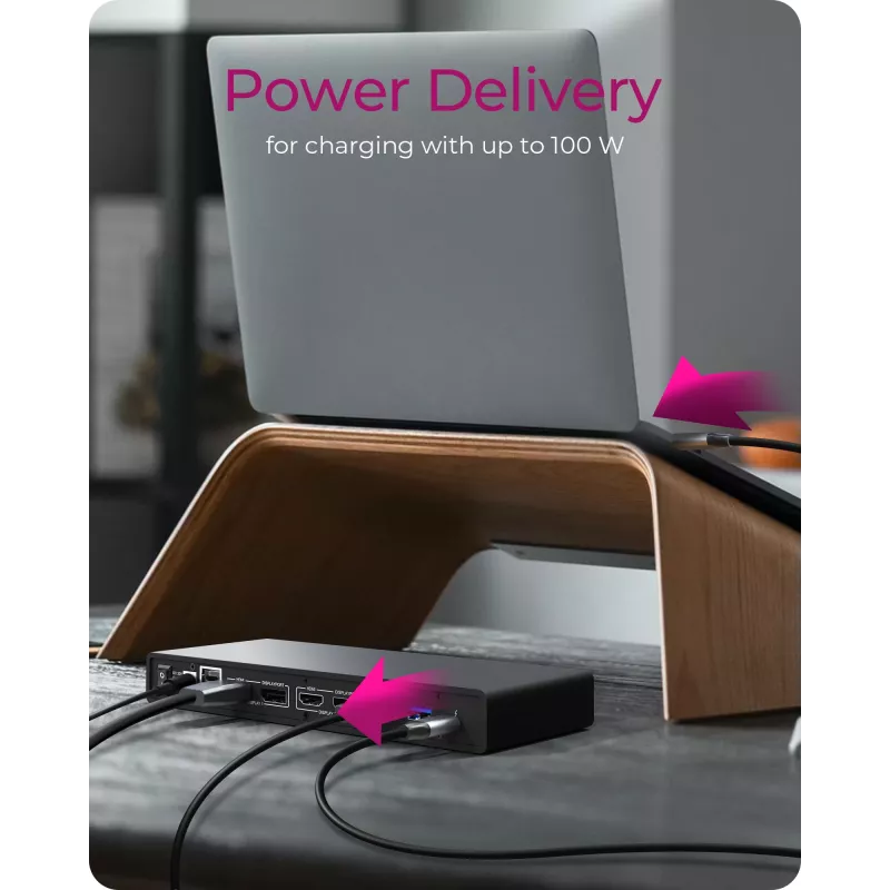 ICY BOX IB-DK2245AC Vadu USB 3.2 Gen 1 (3.1 Gen 1) Type-C Melns