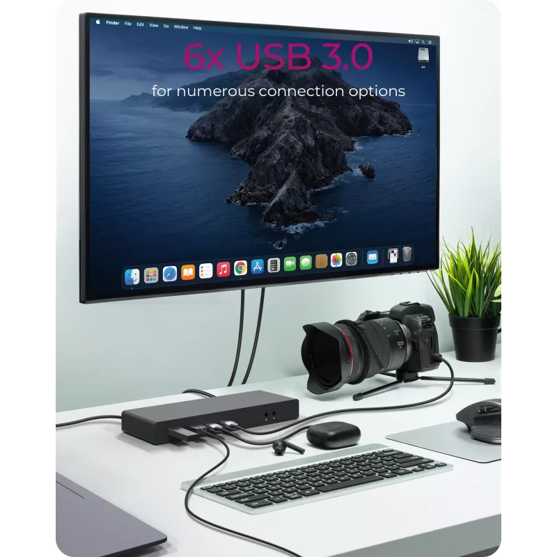 ICY BOX IB-DK2245AC Vadu USB 3.2 Gen 1 (3.1 Gen 1) Type-C Melns