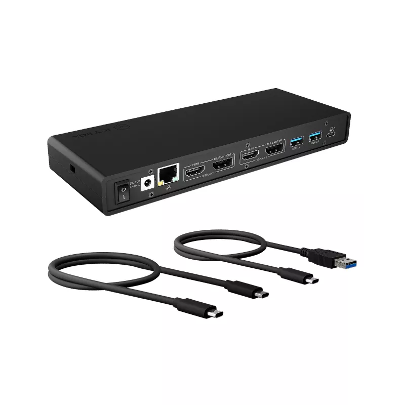 ICY BOX IB-DK2245AC Vadu USB 3.2 Gen 1 (3.1 Gen 1) Type-C Melns