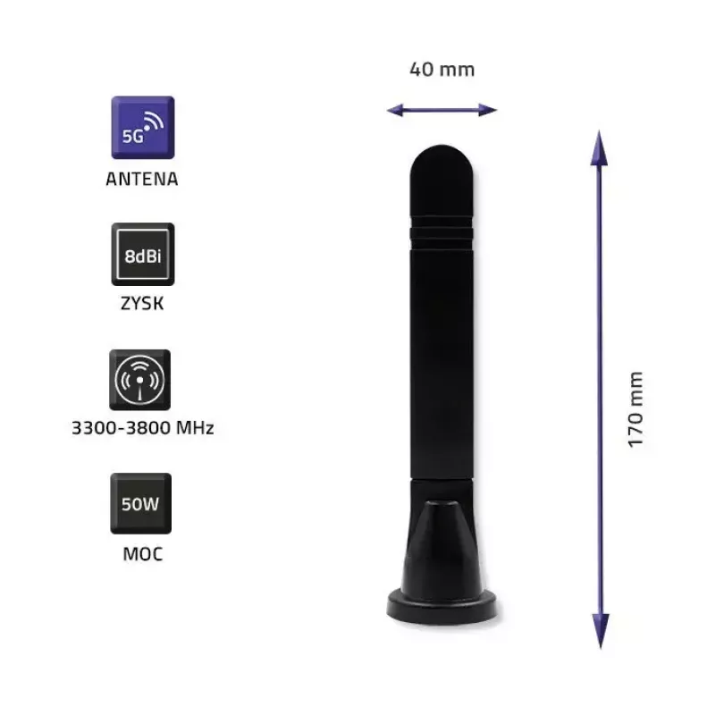Daudzvirzienu 5G LTE antena QOLTEC 57033 Dual Band 8 dBi iekštelpām