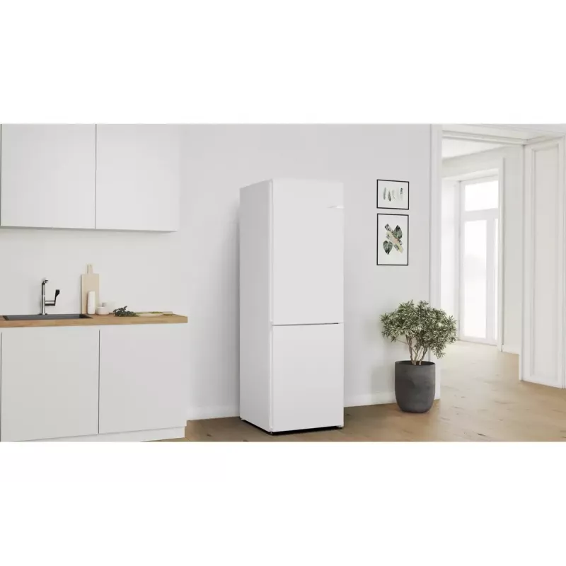 Ledusskapis-saldētājs Bosch Serie 4 KGN362WDF — brīvi stāvošs, 321 L (218 L ledusskapis / 103 L saldētava), apakšējā saldētava, NoFrost, balts