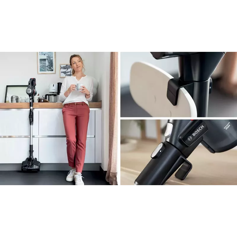 Bosch BBS712A bezvadu slotas putekļsūcējs/elektriskā slota 2-in-1 bezvadu slotas putekļsūcējs Akumulators Sauss Higiēnas filtrs Bez maisa 0.3 L Grafīts
