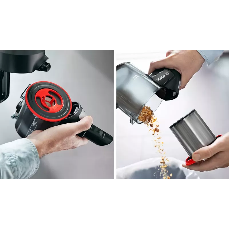Bosch BBS712A bezvadu slotas putekļsūcējs/elektriskā slota 2-in-1 bezvadu slotas putekļsūcējs Akumulators Sauss Higiēnas filtrs Bez maisa 0.3 L Grafīts