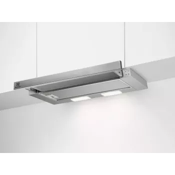 Daļēji iebūvējams tvaika nosūcējs Electrolux LFP226S, 598 mm, 330 m³/h, alumīnija tauku filtrs, 3 ātrumi