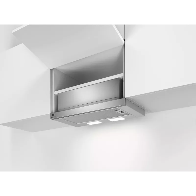 Daļēji iebūvējams tvaika nosūcējs Electrolux LFP226S, 598 mm, 330 m³/h, alumīnija tauku filtrs, 3 ātrumi