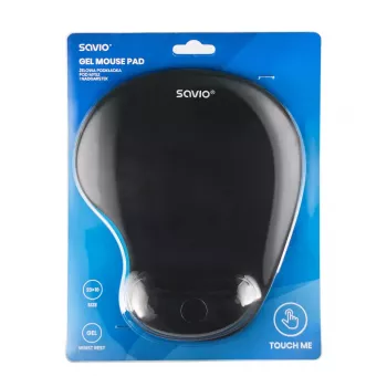 Peles paliktnis SAVIO MP-01B gēla plaukstas balsts 3 mm biezums 230×190 mm melns