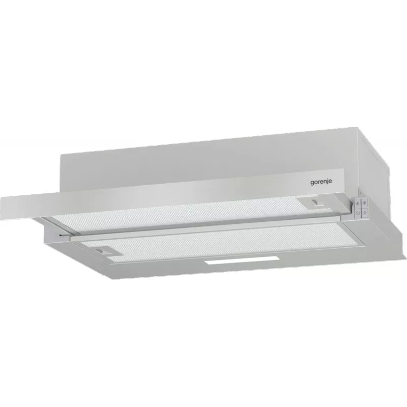 Iebūvējamā tvaika nosūcēja Gorenje TH62E3X, alumīnija filtrs, trokšņa līmenis: mērens