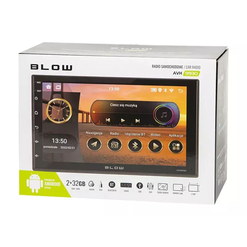 Automašīnas multivides atskaņotājs BLOW AVH-9930 Melns 200 W Wi-Fi Bluetooth