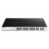 Pārvaldāms L2 gigabitu PoE komutators D-Link DGS-1210-24P — 24x 10/100/1000 RJ-45, IEEE 802.3af/at, 56 Gbit/s, 19 collu plaukta montējams, melns