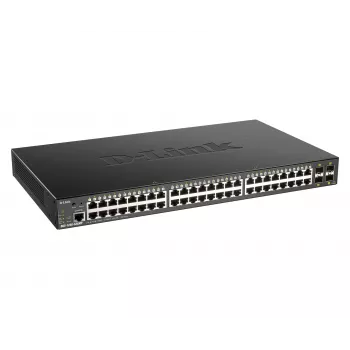 D-Link 48 portu Gigabitu viedais pārvaldāmais slēdzis ar 4 x 10G SFP+, 370 vati