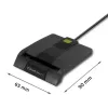 Karšu lasītājs QOLTEC 50634 USB Type-C, ABS korpuss, 90×69 mm, 1,0 m kabelis, melns