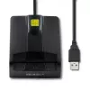 Karšu lasītājs QOLTEC 50634 USB Type-C, ABS korpuss, 90×69 mm, 1,0 m kabelis, melns