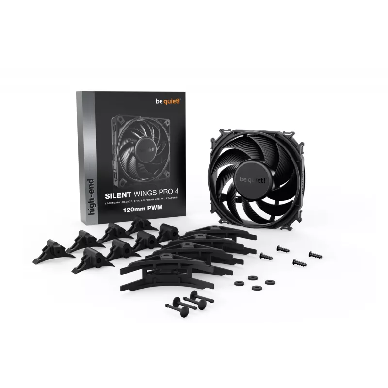 be quiet! SILENT WINGS PRO 4 | 120mm PWM datora korpusa ventilators 12 cm Melns 1 gab.