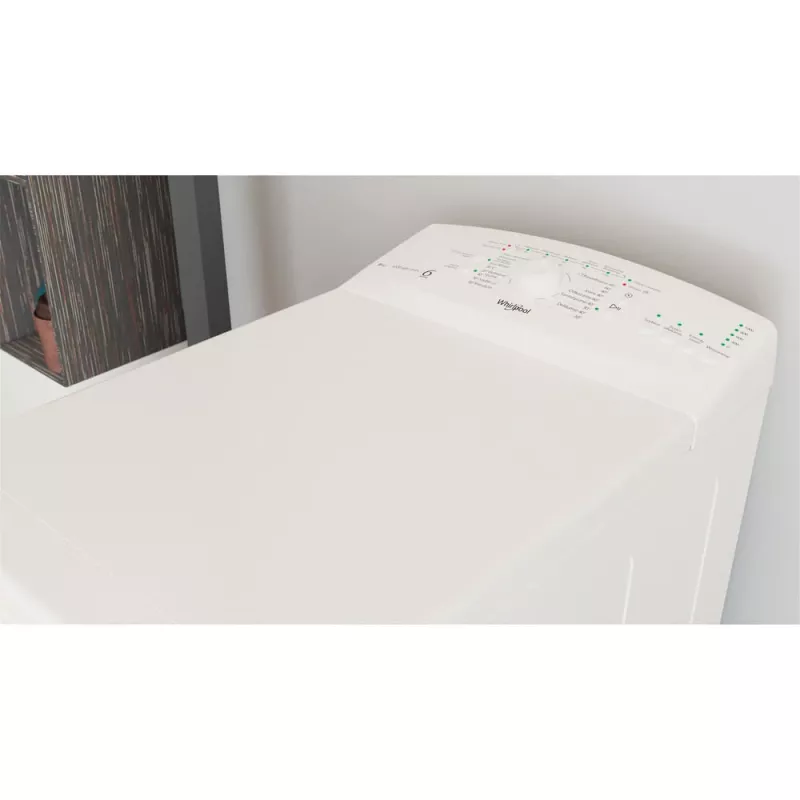 Whirlpool TDLR 6040L PL/N brīvi stāvoša augšējās ielādes veļas mazgājamā mašīna, 6 kg, 1000 apgr./min, balta