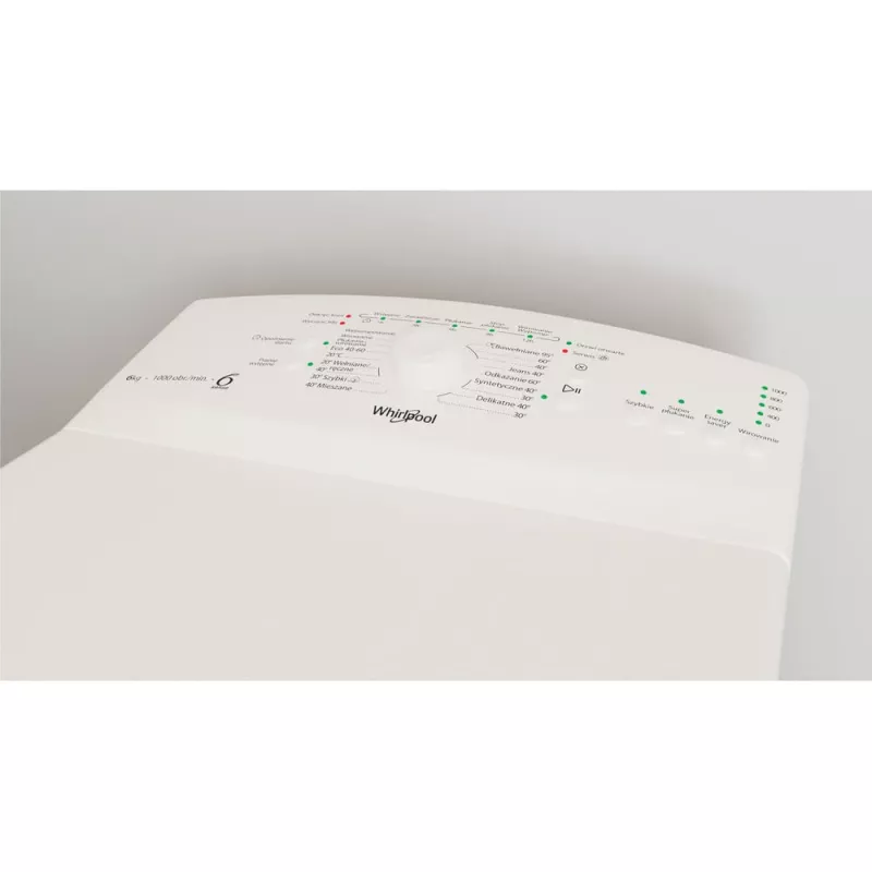 Whirlpool TDLR 6040L PL/N brīvi stāvoša augšējās ielādes veļas mazgājamā mašīna, 6 kg, 1000 apgr./min, balta
