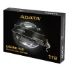 SSD M.2 1 TB ADATA LEGEND 960 PCIe 4.0 NVMe, 7400/6000 MB/s, 3D NAND, SMI SM2264, aparatūras šifrēšana, dzesētājs