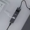 USB-C centrmezgls SAVIO AK-57 ar 3 × USB-A, RJ-45 Gigabit Ethernet (5000 Mbit/s), alumīnija pelēks