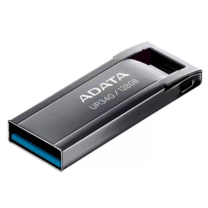 USB zibatmiņa ADATA UR340 128 GB USB Type-A 3.2 Gen 2, metāla korpuss, melna