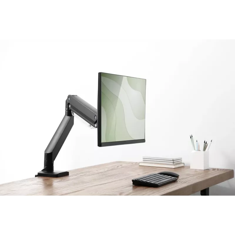 DIGITUS Viena gāzes atsperes monitora galda stiprinājums 35 collām, maks. 15 kg, melns