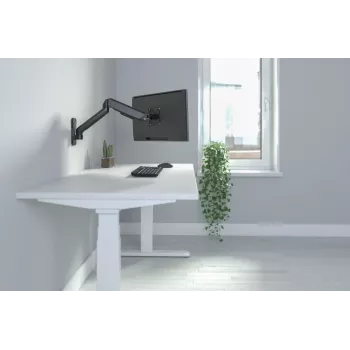 DIGITUS Vienas gāzes atsperes monitora sienas stiprinājums 32 collām, maks. 9 kg, melns