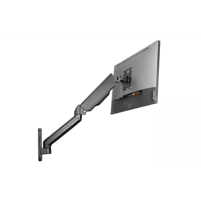 DIGITUS Vienas gāzes atsperes monitora sienas stiprinājums 32 collām, maks. 9 kg, melns
