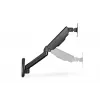 DIGITUS Vienas gāzes atsperes monitora sienas stiprinājums 32 collām, maks. 9 kg, melns