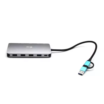 i-tec USB 3.0 USB-C/Thunderbolt 3x Display Metal Nano Dock ar LAN + Power Delivery 100 W