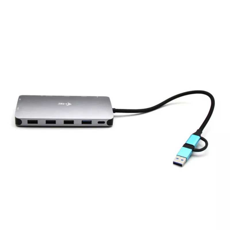 i-tec USB 3.0 USB-C/Thunderbolt 3x Display Metal Nano Dock ar LAN + Power Delivery 100 W