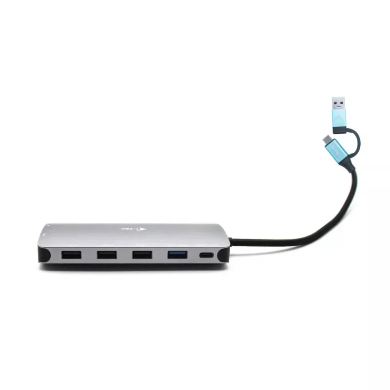 i-tec USB 3.0 USB-C/Thunderbolt 3x Display Metal Nano Dock ar LAN + Power Delivery 100 W